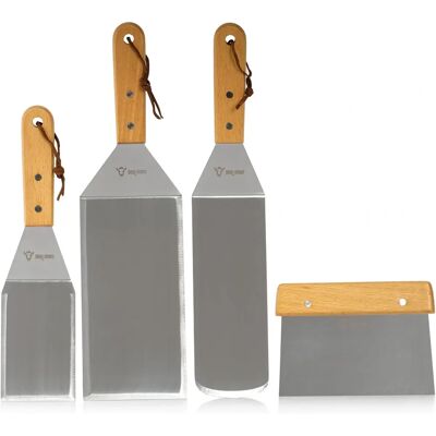 BBQ-TORO Edelstahl 4-teiliges Grillspachtel Set mit Winkelpaletten BBQ-TORO Edelstahl 4-teiliges Grillspachtel Set mit Winkelpaletten