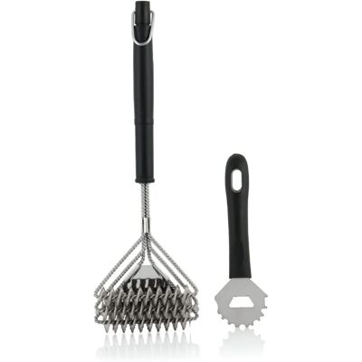 Set Spazzole per Barbecue BBQ-TORO - Ergonomico con Testa Tripla, Acciaio Set Spazzole per Barbecue BBQ-TORO - Ergonomico con Testa Tripla, Acciaio