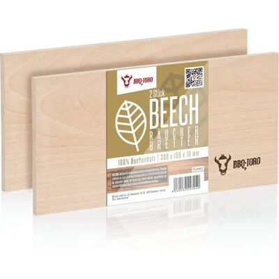 Tavole per affumicatura BBQ-Toro in legno di faggio - 2 pezzi - 30x15x1cm - Grigliata Tavole per affumicatura BBQ-Toro in legno di faggio - 2 pezzi - 30x15x1cm - Grigliata