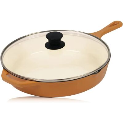 Mahlzeit - Gusseisenpfanne Ø 29,5 cm Sunny Orange - Two spouts - Cast iron pan Mahlzeit - Gusseisenpfanne Ø 29,5 cm Sunny Orange - Two spouts - Cast iron pan