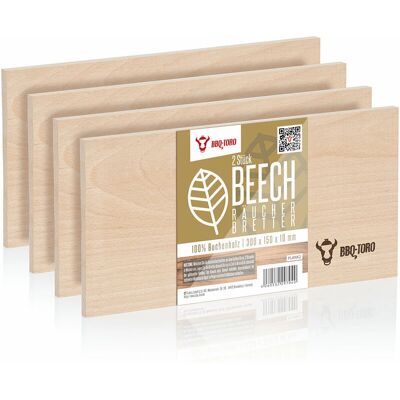 Tavole per affumicatura BBQ-Toro in legno di faggio 4 pezzi 30x15cm Tavole per affumicatura BBQ-Toro in legno di faggio 4 pezzi 30x15cm