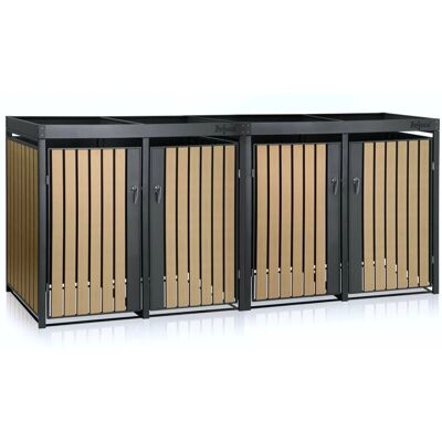 Zelsius Mülltonnenbox - 4er, Pflanzdach, 120-240L, Anthrazit Zelsius Mülltonnenbox - 4er, Pflanzdach, 120-240L, Anthrazit