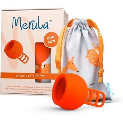 Menstruační kalíšek Merula Fox Oranžový - Lékařský silikon Opakovaně použitelný Menstruační kalíšek Merula Fox Oranžový - Lékařský silikon Opakovaně použitelný