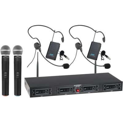 Mcgrey - Wireless Mic Kit - 4CH - UHF - Kit Microphone Sans Fil - Publicité Mcgrey - Wireless Mic Kit - 4CH - UHF - Kit Microphone Sans Fil - Publicité