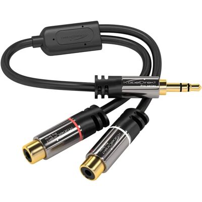 Cable adaptador para audio KabelDirekt - 0,2m - Cinch a 3,5mm - Calidad certificada Cable adaptador para audio KabelDirekt - 0,2m - Cinch a 3,5mm - Calidad certificada