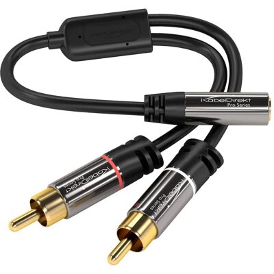 KabelDirekt Adaptateur - 0,2m compatible 3.5mm & Cinch KabelDirekt Adaptateur - 0,2m compatible 3.5mm & Cinch