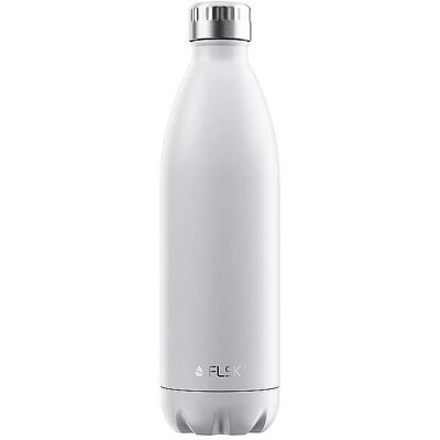 FLSK Bouteille Isotherme Blanche - 2ème Génération 1000ml - Publicité FLSK Bouteille Isotherme Blanche - 2ème Génération 1000ml - Publicité