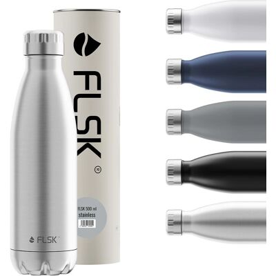 Bouteille en Acier Inoxydable FLSK - 0,5L - Thermos - Publicité Bouteille en Acier Inoxydable FLSK - 0,5L - Thermos - Publicité