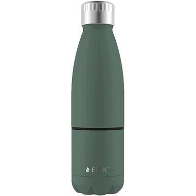 FLSK Bouteille Isotherme Vert Foncé - 700ml avec Tasse - Chaud/Froid - Publicité FLSK Bouteille Isotherme Vert Foncé - 700ml avec Tasse - Chaud/Froid - Publicité