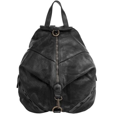 Cityrucksack Samantha LOOK - schwarze lässige Rucksack aus echtem Leder - Made in Italien Cityrucksack Samantha LOOK - schwarze lässige Rucksack aus echtem Leder - Made in Italien