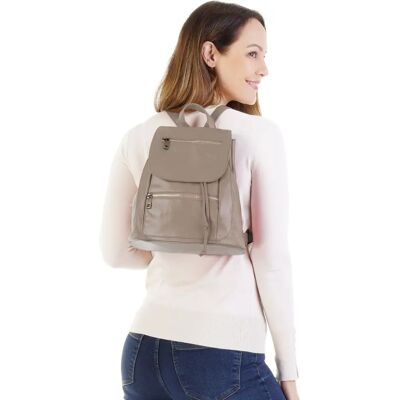 Cityrucksack SAMANTHA LOOK - Echtes Leder, Made in Italy - Cityrucksack Cityrucksack SAMANTHA LOOK - Echtes Leder, Made in Italy - Cityrucksack