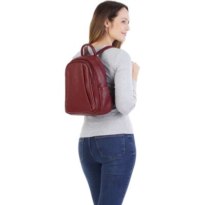 Cityrucksack SAMANTHA LOOK - Rucksack, rot, echtes Leder, Made in Italy Cityrucksack SAMANTHA LOOK - Rucksack, rot, echtes Leder, Made in Italy