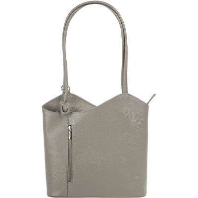 Cluty Grauer Leder Rucksack - Elegant, Made in Italy Cluty Grauer Leder Rucksack - Elegant, Made in Italy