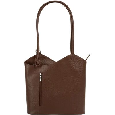 Cityrucksack CLUTY - Braun Leder 2in1 Eleganter Rucksack & Shopper Cityrucksack CLUTY - Braun Leder 2in1 Eleganter Rucksack & Shopper