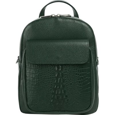 Cityrucksack CLUTY - Dunkelgrün - Echtes Leder - Italien Cityrucksack CLUTY - Dunkelgrün - Echtes Leder - Italien