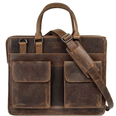 BAGAN Echtes Leder Aktenkoffer - braun - Business & Vintage BAGAN Echtes Leder Aktenkoffer - braun - Business & Vintage