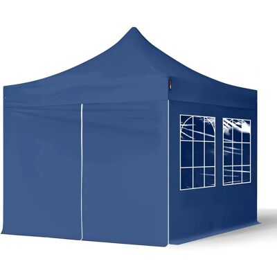 Toolport 3x3m PES 700 Pop up Pavillon - Stahl, Blau Toolport 3x3m PES 700 Pop up Pavillon - Stahl, Blau
