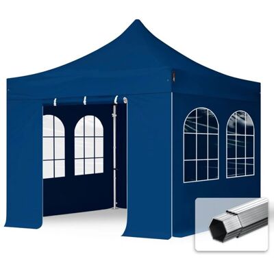 Toolport 3x3m PES 800 Pop Up Gazebo PROFESSIONAL Aluminium 40 mm - incl. Sidewalls with Windows, blue Toolport 3x3m PES 800 Pop Up Gazebo PROFESSIONAL Aluminium 40 mm - incl. Sidewalls with Windows, blue
