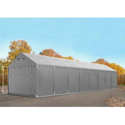 TOOLPORT 4x16m Skladovací stan - PVC 800, šedý, 2,6 m strany TOOLPORT 4x16m Skladovací stan - PVC 800, šedý, 2,6 m strany