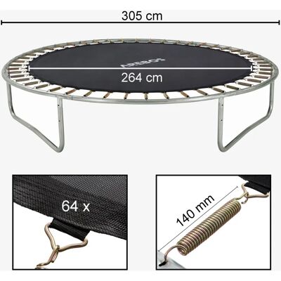Arebos - Jump Mat Ø305 cm - 64 ressorts - 165 mm - TrapèTramp Arebos - Jump Mat Ø305 cm - 64 ressorts - 165 mm - TrapèTramp