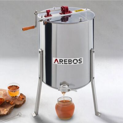 Arebos Stainless Steel Manual Honey Extractor - Honey Extractor for 4 Frames Arebos Stainless Steel Manual Honey Extractor - Honey Extractor for 4 Frames