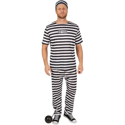 TecTake White Black Prisoner Costume - Costumes TecTake White Black Prisoner Costume - Costumes