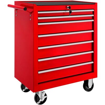 tectake Roter 7-Drawer Werkzeugkiste - Werkzeugaufbewahrung auf Rollen tectake Roter 7-Drawer Werkzeugkiste - Werkzeugaufbewahrung auf Rollen