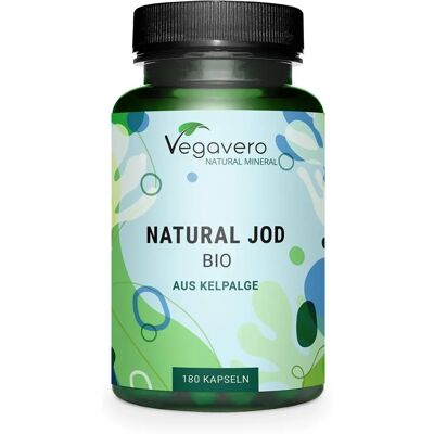 Vegavero Organic Iodine Supplement - 180 Capsules - Supports Thyroid & Skin Vegavero Organic Iodine Supplement - 180 Capsules - Supports Thyroid & Skin