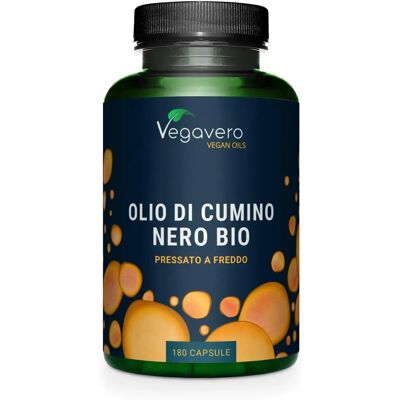 Vegavero Capsule di Olio di Semi di Cumino Nero Vegano - 180 pz Vegavero Capsule di Olio di Semi di Cumino Nero Vegano - 180 pz