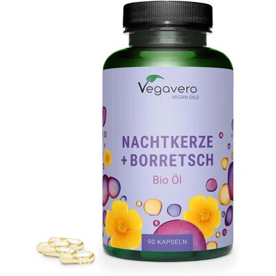 Vegavero Organic Evening Primrose Borage Oil - Vegan, 90 Capsules Vegavero Organic Evening Primrose Borage Oil - Vegan, 90 Capsules