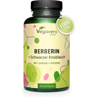 Vegavero Berberina + Extrato de Alho Negro - 120 Cápsulas Vegavero Berberina + Extrato de Alho Negro - 120 Cápsulas