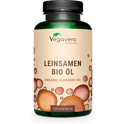 Vegavero Organic Flaxseed Oil 500 mg - Omega 3-6-9 - 120 Capsules Vegavero Organic Flaxseed Oil 500 mg - Omega 3-6-9 - 120 Capsules