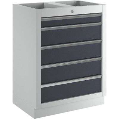 Gabinete con Cajones Gris Claro Kaiserkraft - 5 Cajones - Sistema de Taller Gabinete con Cajones Gris Claro Kaiserkraft - 5 Cajones - Sistema de Taller