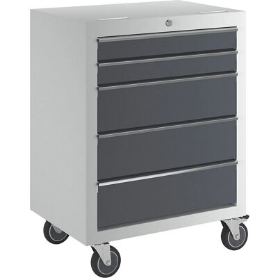 Carro con cajones Kaiserkraft - 860x646x460mm, 5 cajones, Gris y Azul Carro con cajones Kaiserkraft - 860x646x460mm, 5 cajones, Gris y Azul