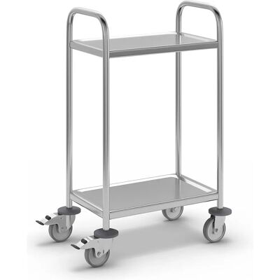 Carrello di servizio in acciaio inox Eurokraft Basic - 2 ripiani - 705x405x940mm Carrello di servizio in acciaio inox Eurokraft Basic - 2 ripiani - 705x405x940mm