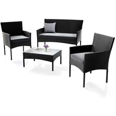 Juskys Fort Myers Kerti Bútor Szett - 4 Ülés Polyrattan Juskys Fort Myers Kerti Bútor Szett - 4 Ülés Polyrattan