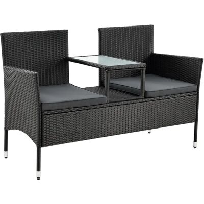 Juskys Monaco kerti pad - 2 személyes étkezőpad & asztal - 133×63×84cm - Kerti bútor Juskys Monaco kerti pad - 2 személyes étkezőpad & asztal - 133×63×84cm - Kerti bútor