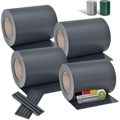 Juskys PVC Sichtschutzstreifen Doppelstabmatten Zaun 4er Set - Comme Neuf anthracite - Publicité Juskys PVC Sichtschutzstreifen Doppelstabmatten Zaun 4er Set - Comme Neuf anthracite - Publicité