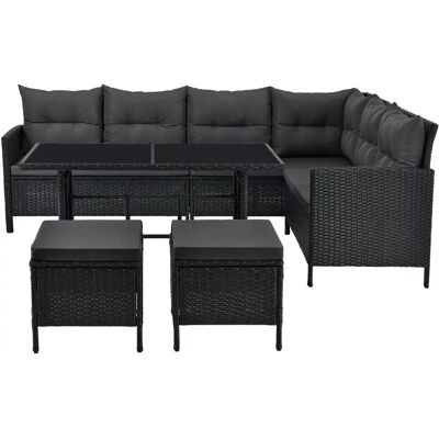 Juskys Polyrattan Lounge Manacor - Gartenlounge mit Kissen Juskys Polyrattan Lounge Manacor - Gartenlounge mit Kissen