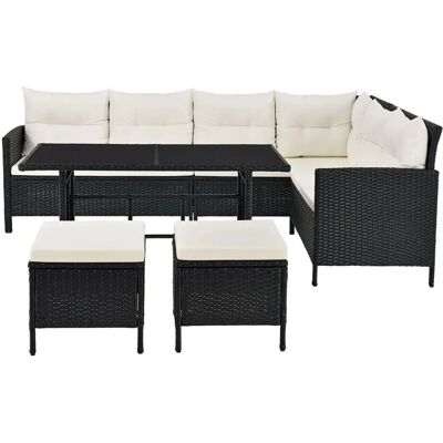 Juskys Gartenlounge-Set Manacor - Polyrattan Gartenmöbel-Set mit Garten-Sofa Juskys Gartenlounge-Set Manacor - Polyrattan Gartenmöbel-Set mit Garten-Sofa