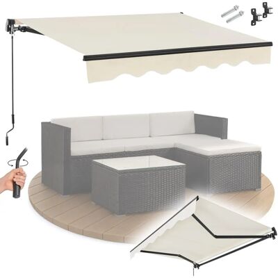 Juskys Beżowa 250 x 200 cm Markiza ogrodowa - Osłona przeciwsłoneczna Juskys Beżowa 250 x 200 cm Markiza ogrodowa - Osłona przeciwsłoneczna