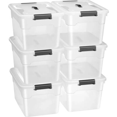 Juskys - 30L Box Set - Weiß - 6er Pack - Aufbewahrungsbox Juskys - 30L Box Set - Weiß - 6er Pack - Aufbewahrungsbox