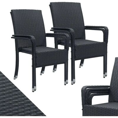 Juskys - Yoro - Noir - Set de 4 - Chaise de jardin - Publicité Juskys - Yoro - Noir - Set de 4 - Chaise de jardin - Publicité