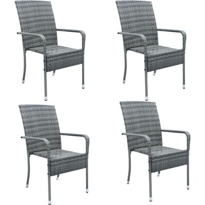 Juskys - Yoro - Gris - 4 pièces - Chaises de jardin - Publicité Juskys - Yoro - Gris - 4 pièces - Chaises de jardin - Publicité
