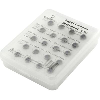 Quadrios 1802O018 Ampoule - E10-lygter 1,5V til 12V, 20 stk Quadrios 1802O018 Ampoule - E10-lygter 1,5V til 12V, 20 stk