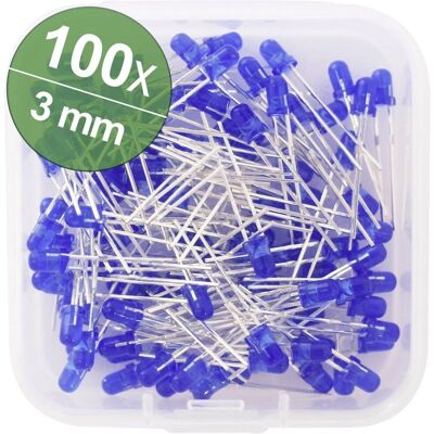 Quadrios Blue LED 3mm 20mA - LED Assortment Quadrios Blue LED 3mm 20mA - LED Assortment