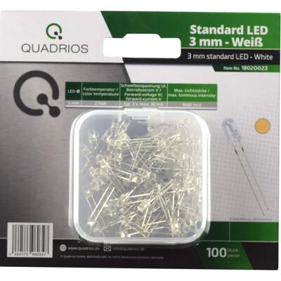 QUADRIOS QUAD 1802O023 - LED 3 mm - Warm White - 100 Units - LED QUADRIOS QUAD 1802O023 - LED 3 mm - Warm White - 100 Units - LED