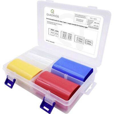 Quadrios 1905CA058 Battery Heat Shrink Tubing - Transparent, Blue, Yellow, Red Quadrios 1905CA058 Battery Heat Shrink Tubing - Transparent, Blue, Yellow, Red