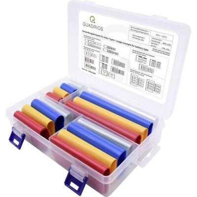 Quadrios 1905CA060 Tubo termoretraibile per batterie - 16 pezzi, Trasparente, Blu, Giallo, Rosso Quadrios 1905CA060 Tubo termoretraibile per batterie - 16 pezzi, Trasparente, Blu, Giallo, Rosso