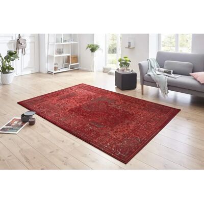 Hanse Home Plume Teppich - 80x150cm, Rot, Vintage, Kurzflor Hanse Home Plume Teppich - 80x150cm, Rot, Vintage, Kurzflor